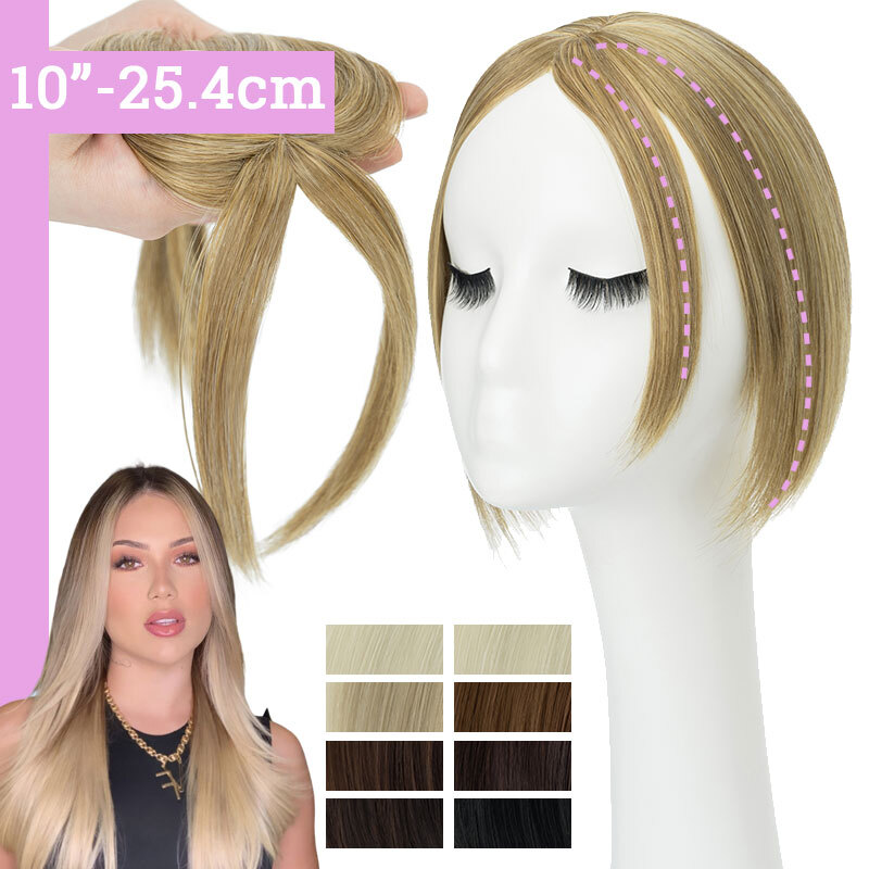 Real as Human 5″-20″ Hair Topper with Bangs Toupee Clip in Hairpiece Extensions