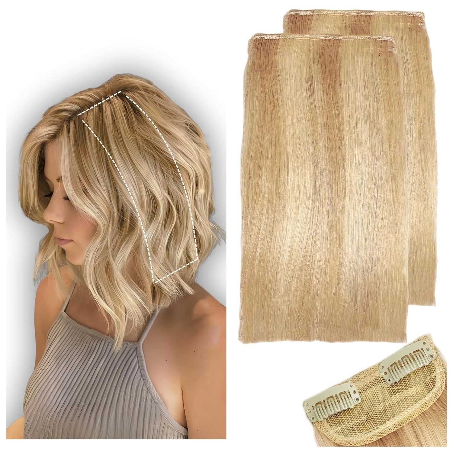 Human Hair Extensions Short Clip In Hair Pieces for Women Volume 6 Inch Dark …