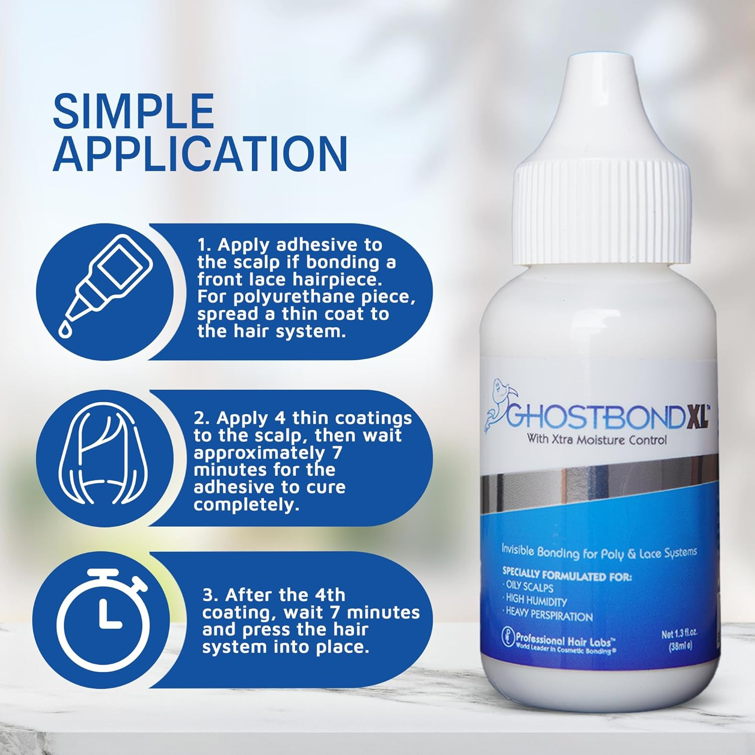 Adhesivo Reemplazo Capilar 1.3oz Pegamento Invisible Pelucas Resistente al Agua