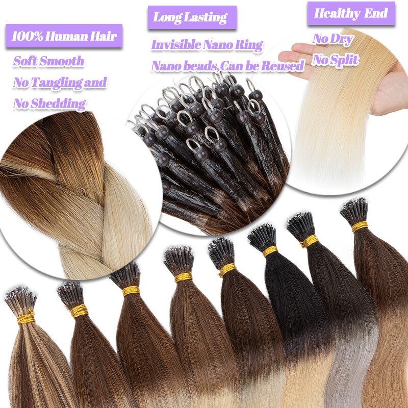 CLEARANCE Nano Ring Tip Hair Extensions Micro Loop Beads 100% Remy Human Hair