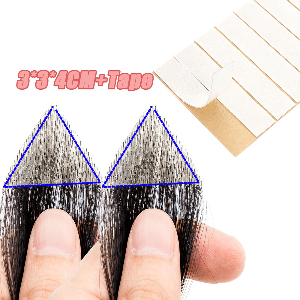 Temple Hair Patches Human Hair Pieces Skin Base Cover-Up Frontal Hairline Toupee