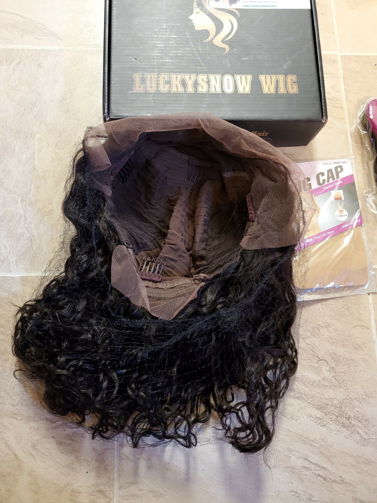 Luckysnow Wig. 100% Virgin Human Hair. 14 Inch. Swiss Lace. 150% Density.