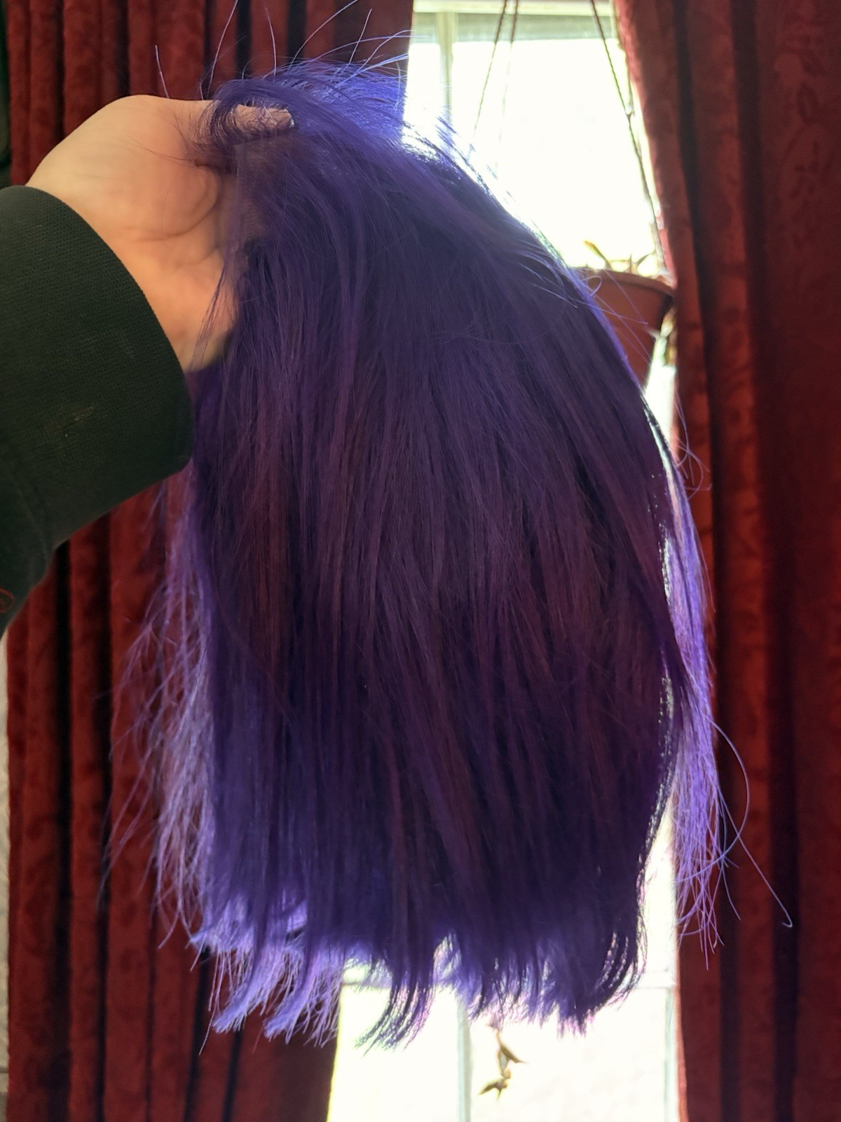Lot Of 3 Wigs Queen’s Choice Curly And Straight, Blue, Purple, Blonde New