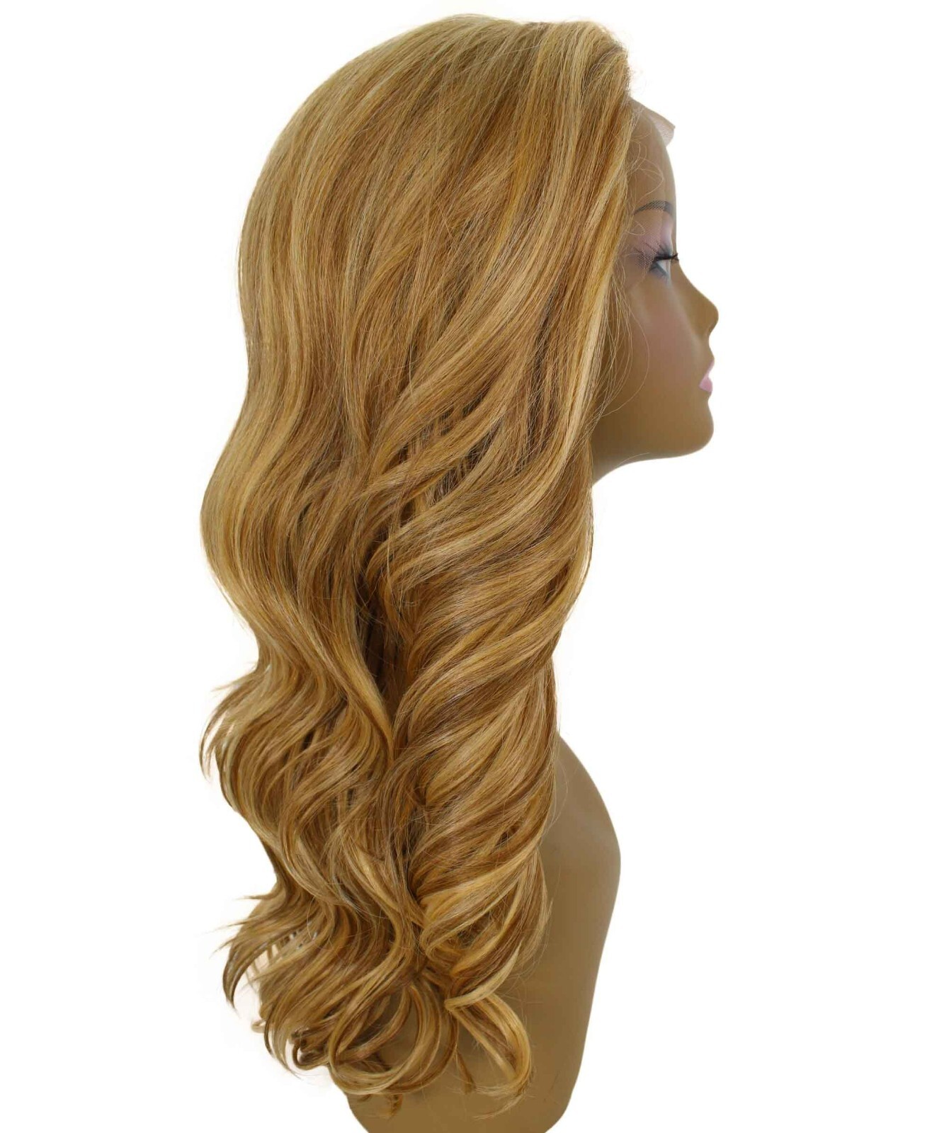 Wavy 21 in 4X4 Hand Tied Lace Front Wig, Strawberry Blonde Blend-BLT-0106-048