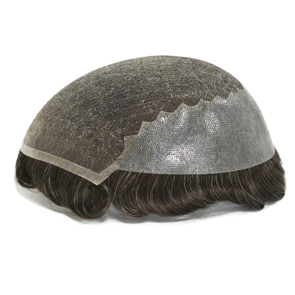Toupee for Men Human Hair French Lace Hairpiece Q6 Human Hair System 8X10 #220
