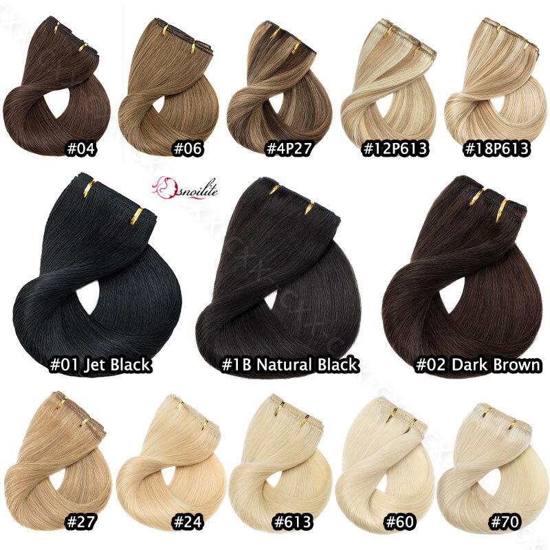 CLEARANCE Highlight Human Hair Seamless Clip in Remy Hair Extensions Full Head a