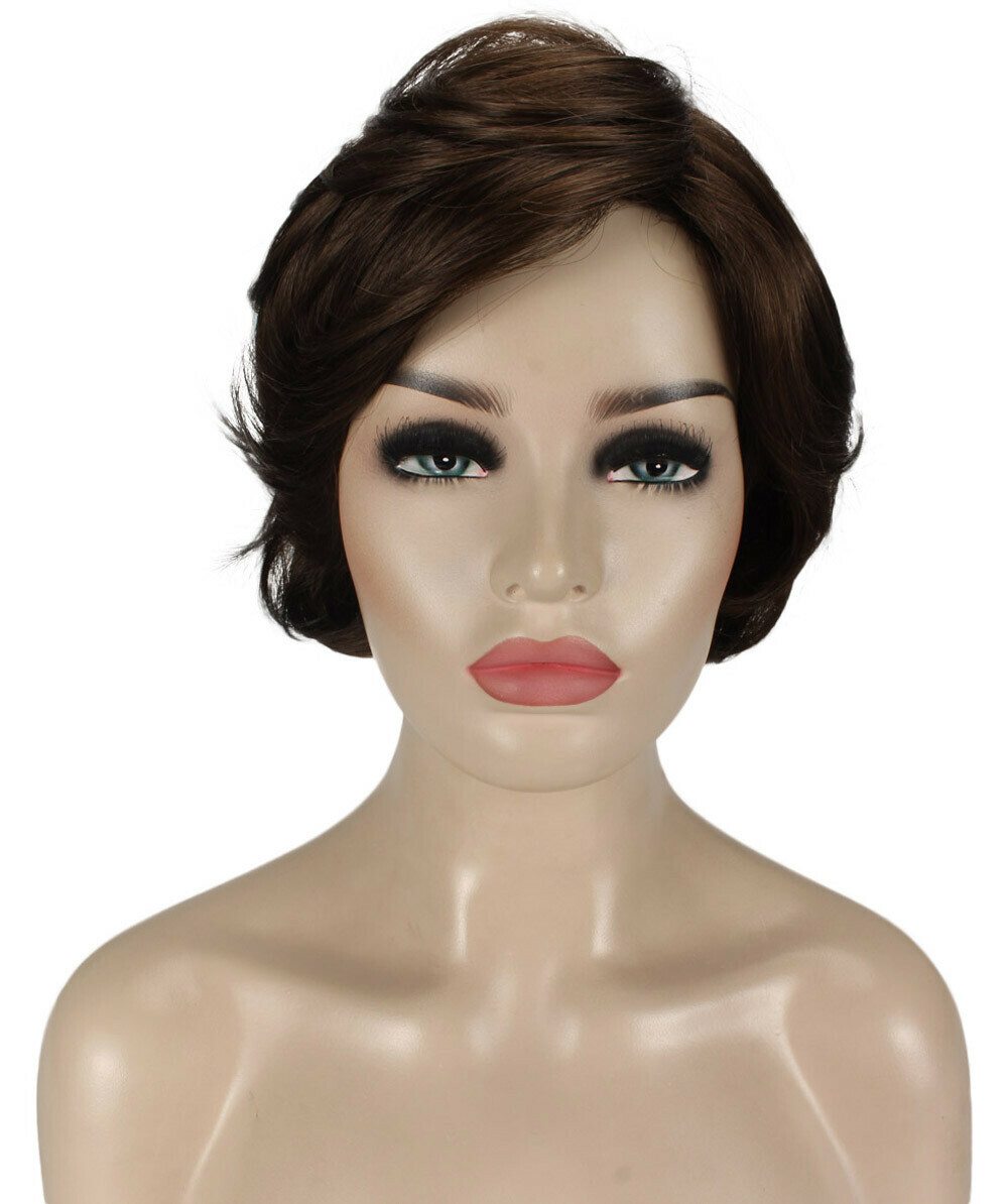 Lana – Straight Kanekalon Synthetic Fiber Full Wig, 3.25 – 6.5 in, Medium Brown