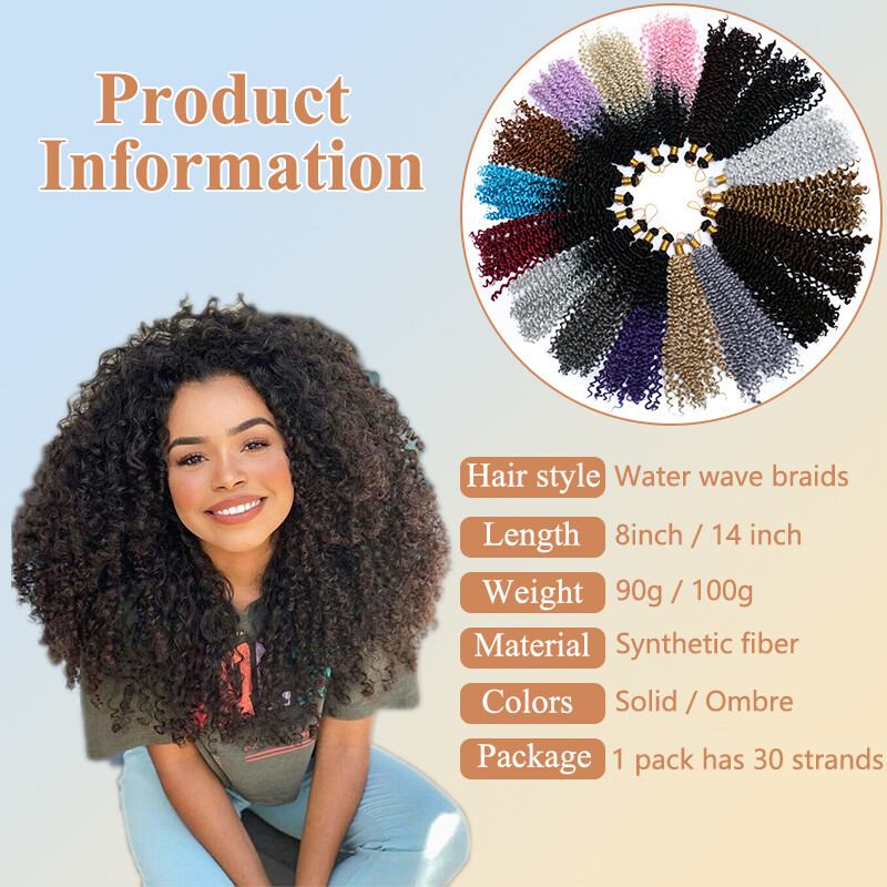 Natural Water Wave Crochet Braids Black Deep Curly Hair Extensions As Real Human