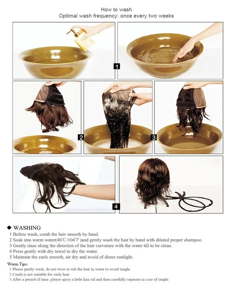 Real Human Hair Fashion for Women Hair Style Short Dark Brown Curly Wig 12In