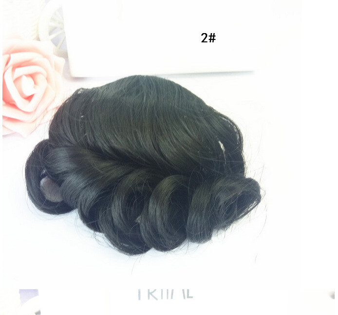 Retro Curly Wavy Bangs Front Fringe Synthetic Clip on Top Hair Pieces Costumes
