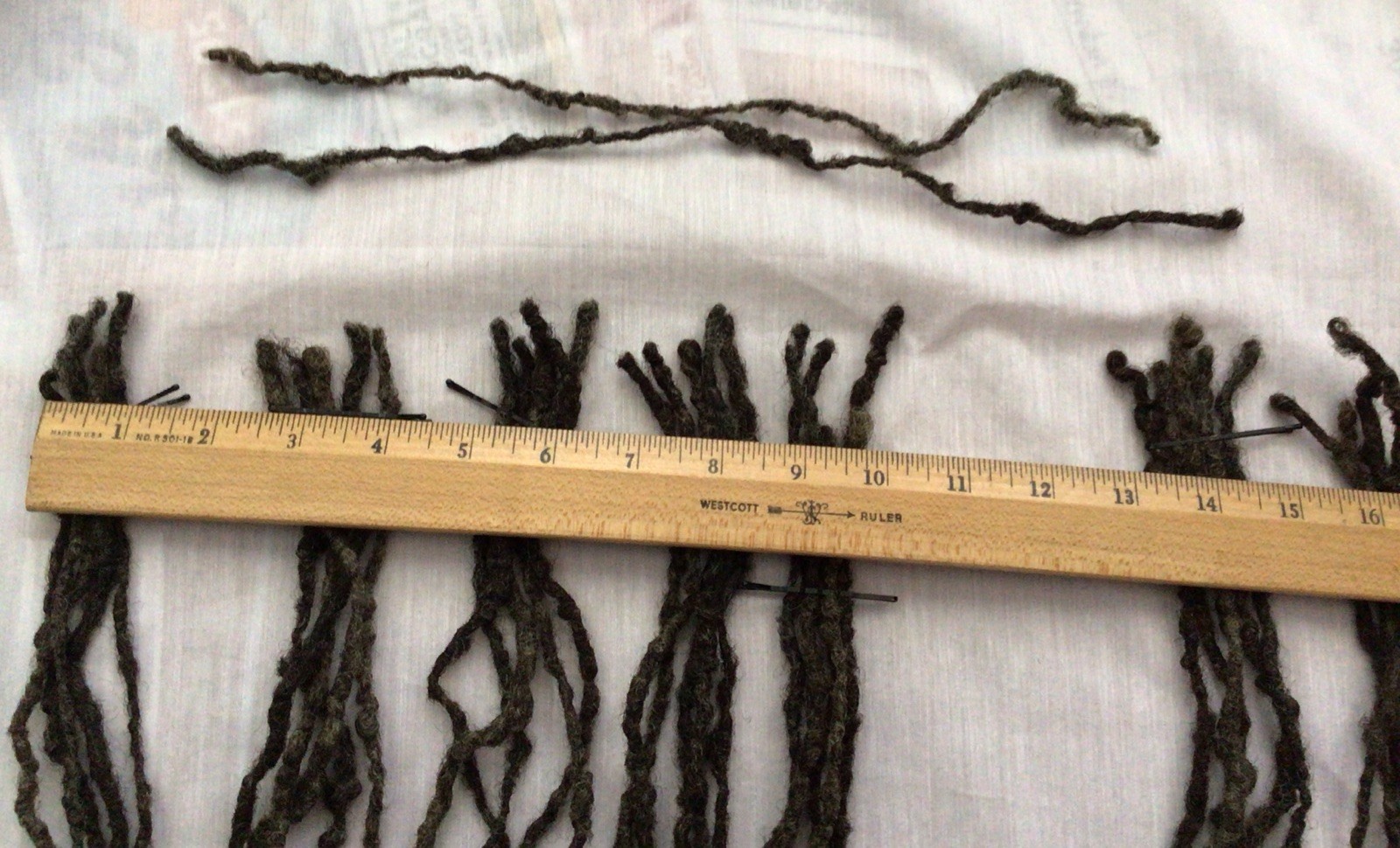 (39) 100% Human Hair Black/Grey Dread Loc Extensions 14”- 18”+Bracelet