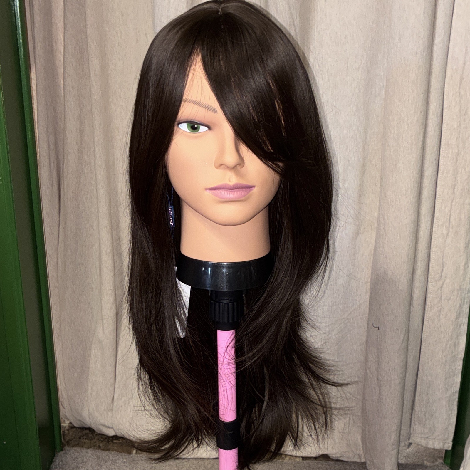 Dark Brown Straight Synthetic Wig Classic Cap Natural Style for Women 24”
