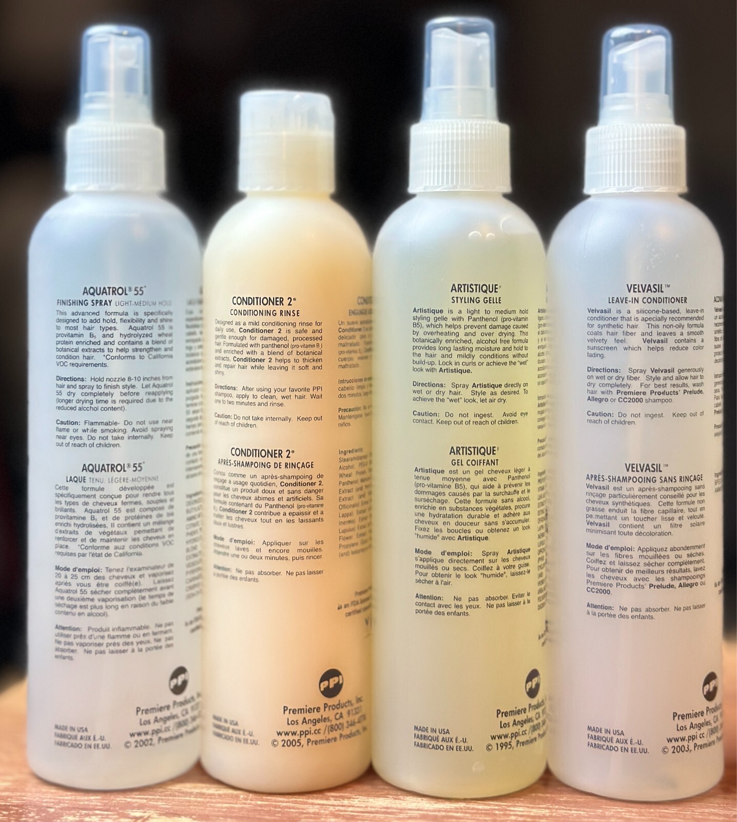 Lot of 4 PPI Products 8floz Aquatrol 55, Conditioner 2, Artistique, Velvasil NWT