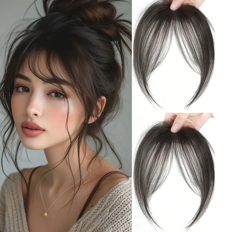 Bangs Hair Clip in Bangs Fringe w/ Temples Hairpieces Women Hair Bangs Extension