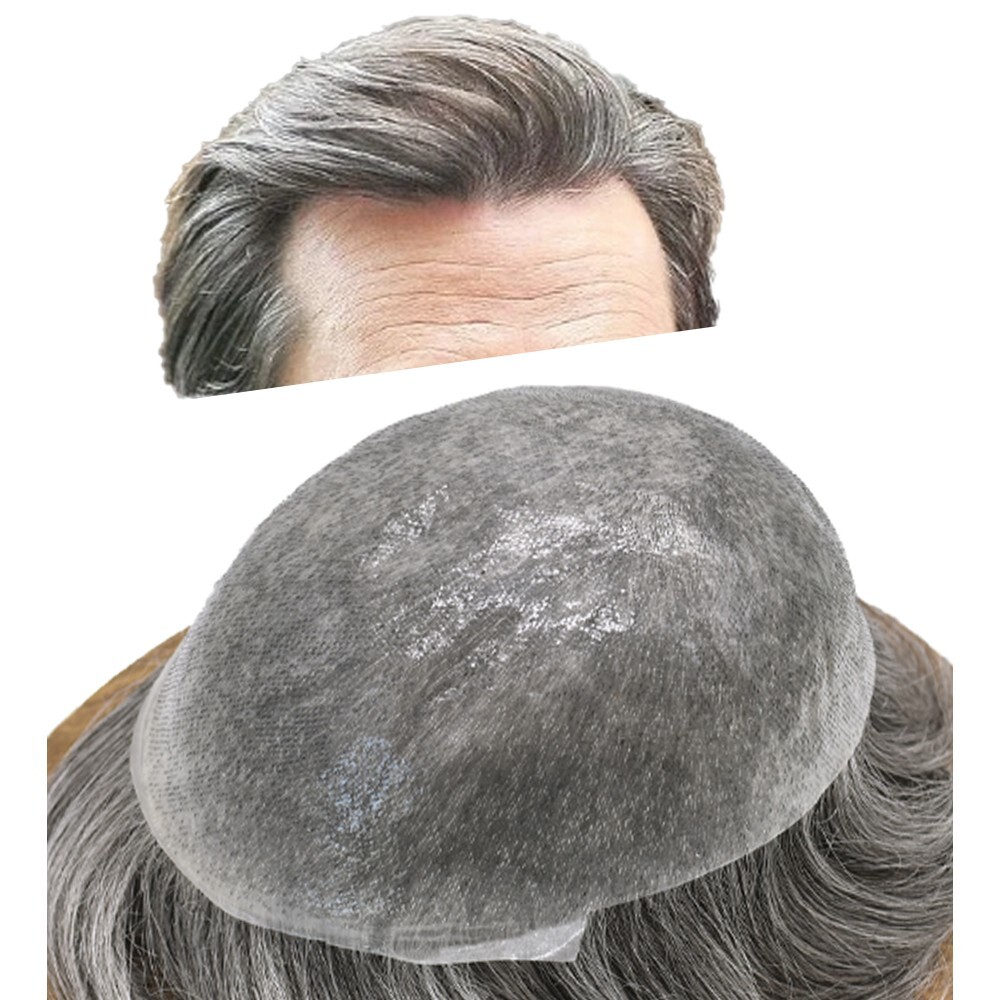 Mens Toupee Hairpieces Super Thin Skin Mens Hair Replacement All PU System Wigs