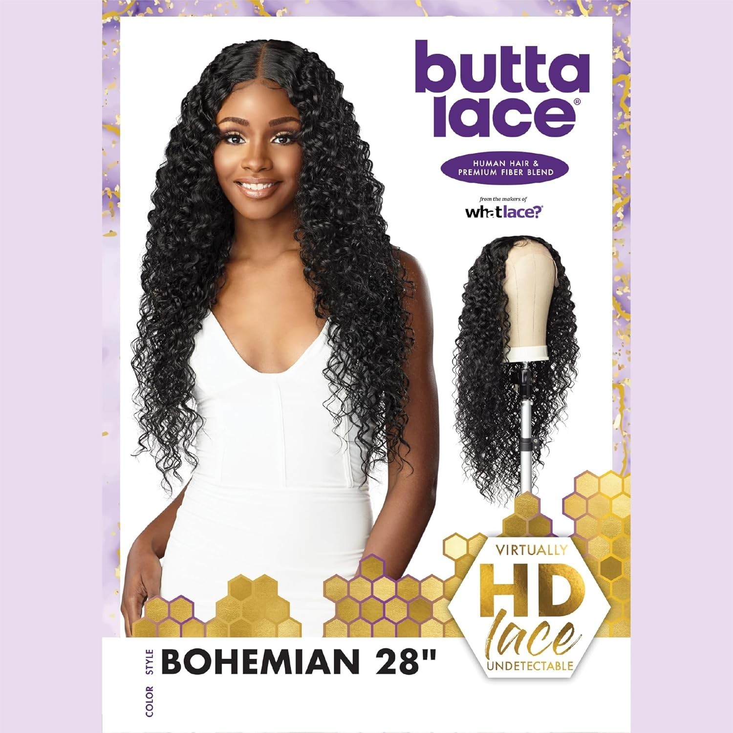 Sensationnel Butta Lace Bohemian 28in Wig Human Hair Blend 5in Part Glueless