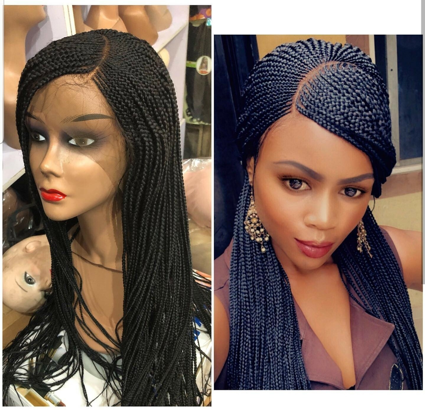 Braided wig: Handmade Braids Cornrows wig,PRE-ORDER ONLY.2-3WEEKS. Location USA