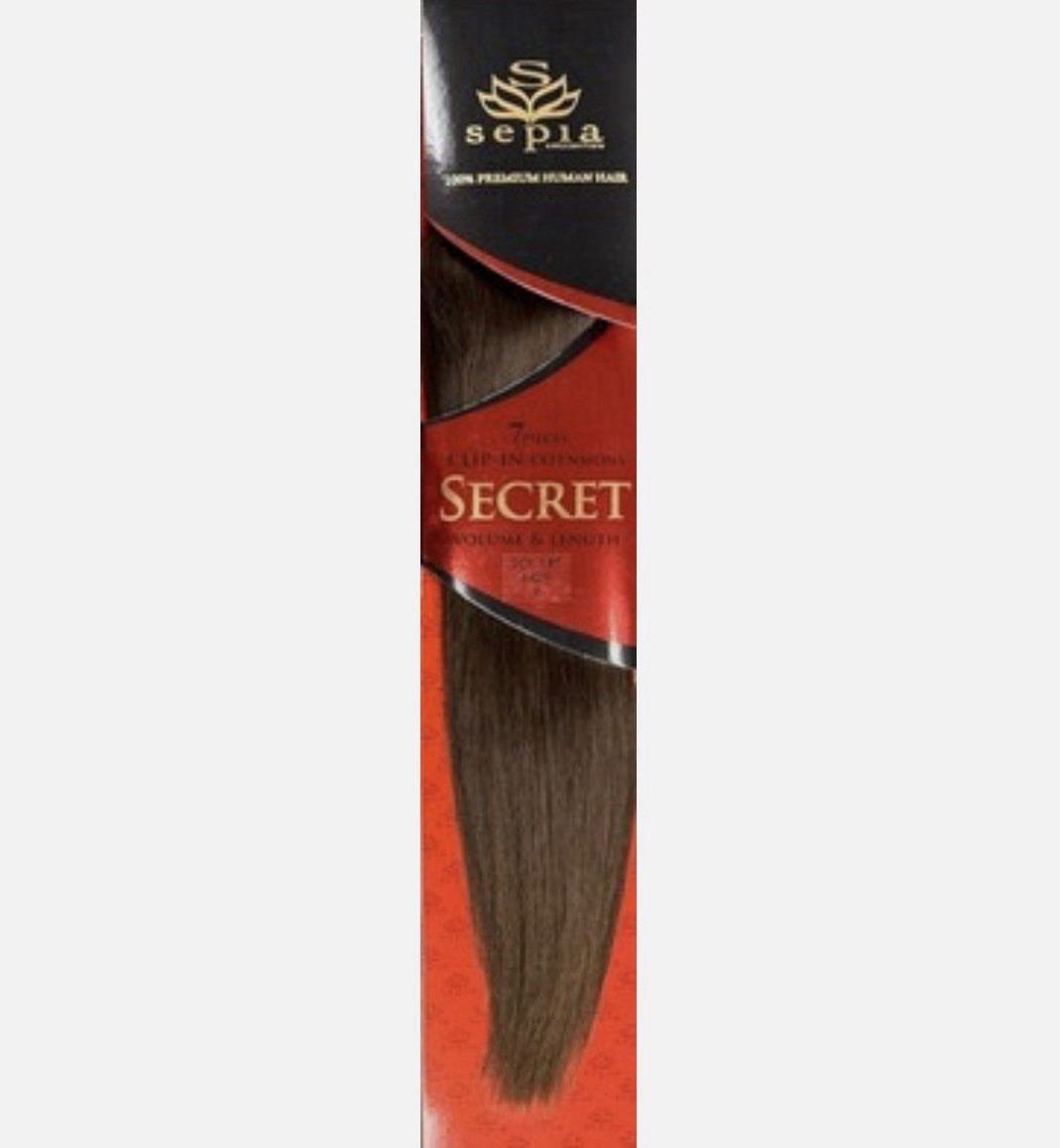 Sepia Secret Premium 100% Real Human Hair 18″ Clip-In Extension 7pcs #4 Brown