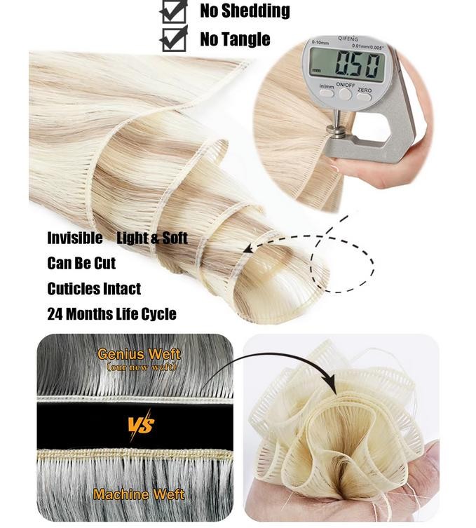 Genius Weft Curly Wavy Hair Extensions 100% Remy Human Hair Extensions 100g