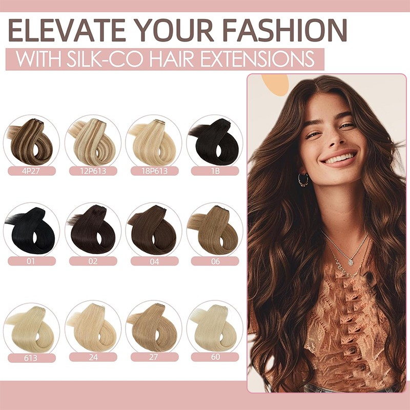 Double Weft 100% Remy Human Hair Extensions Full Head Clip In 8PCS Extra Thick