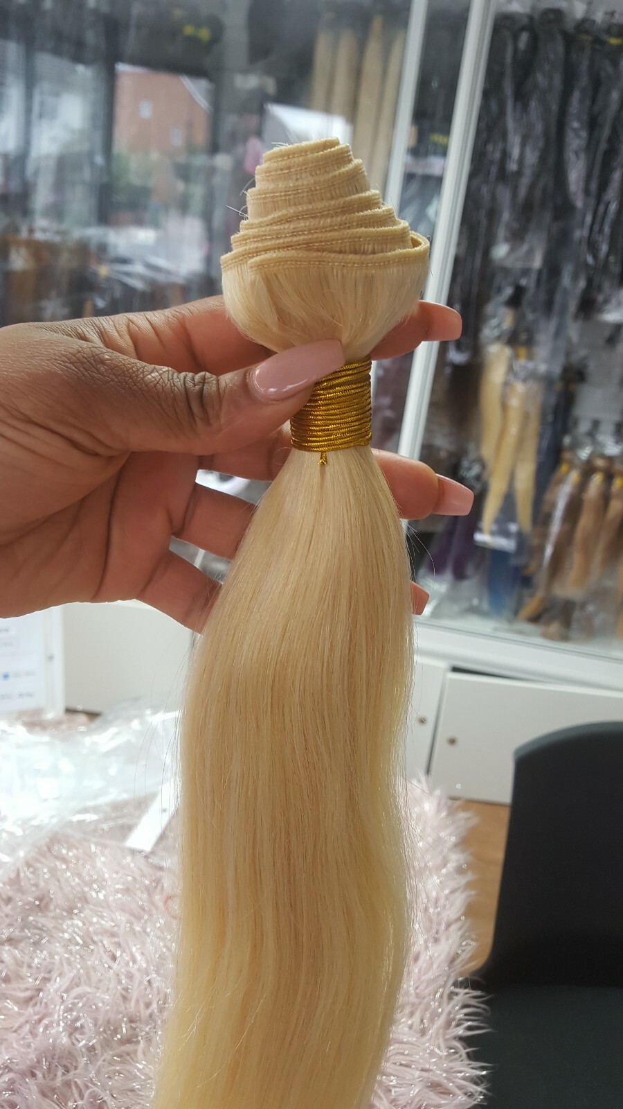 12A 30INCH 100g 1BUNDLE BRAZILIAN VIRGIN HUMAN HAIR PURE BLONDE 613# STRAIGHT