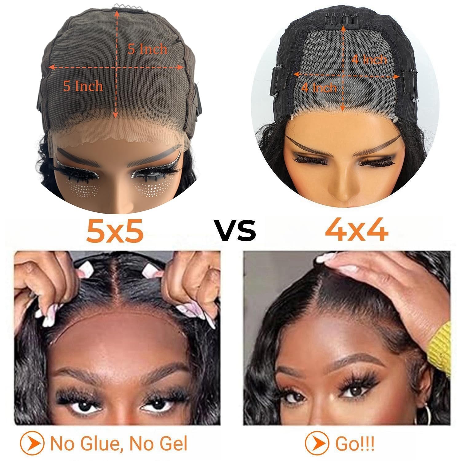Glueless 5×5 HD Lace Closure Wig – Curly Deep Wave Human Hair for Black Women, 3