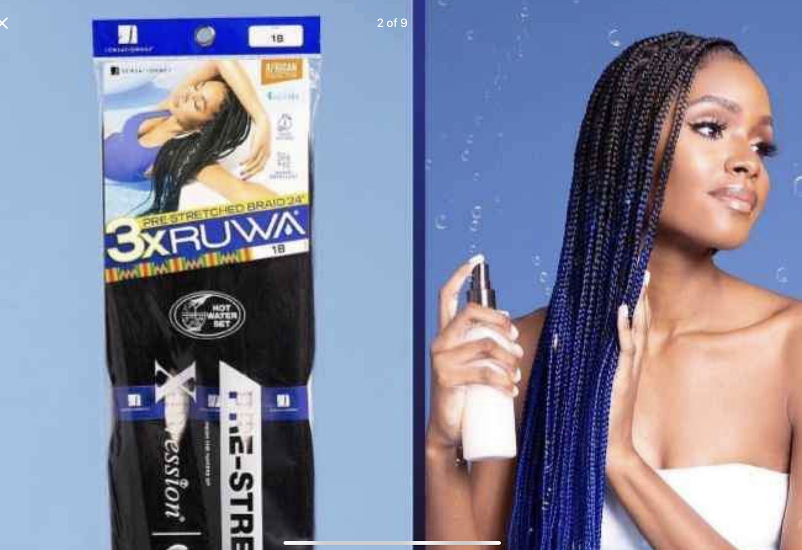 3X Ruwa Braid 24″ Sensationnel Xpression Pre-Stretched Hair COLOR 60