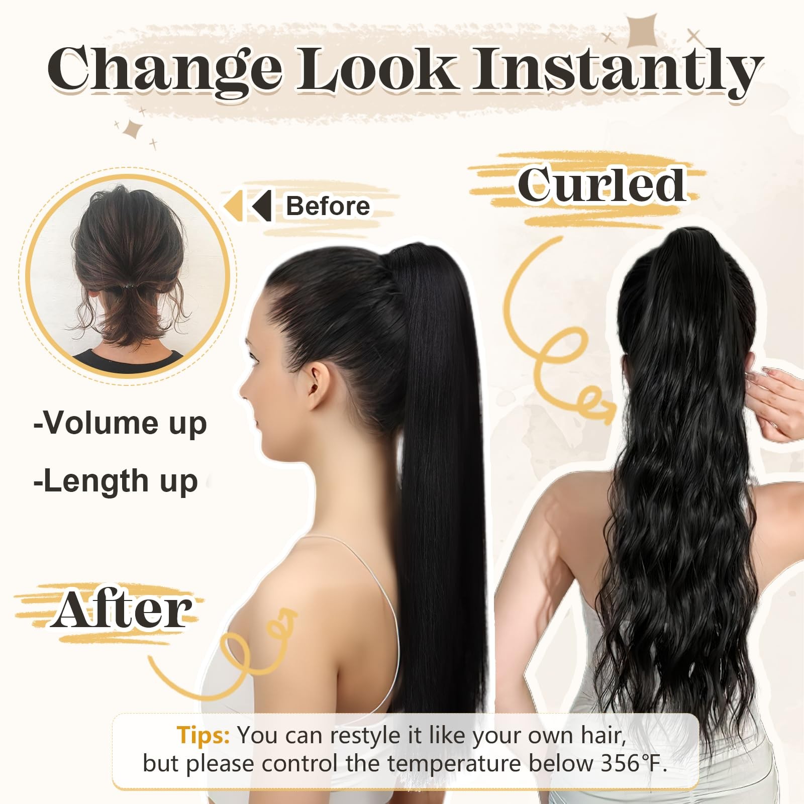 Segohair Human Hair Ponytail Extension Claw Clip Natural Look Soft 14-22 Ideal