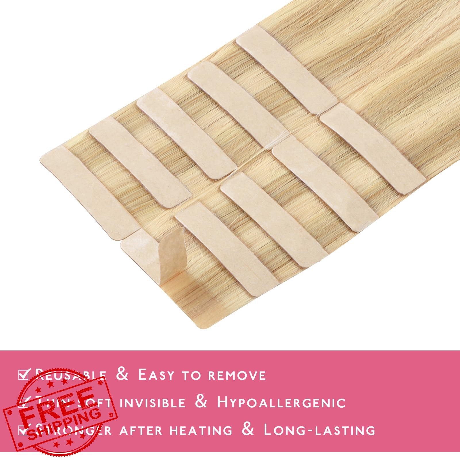 Wennalife Light Blonde Golden 16 Inch Tape Ins
