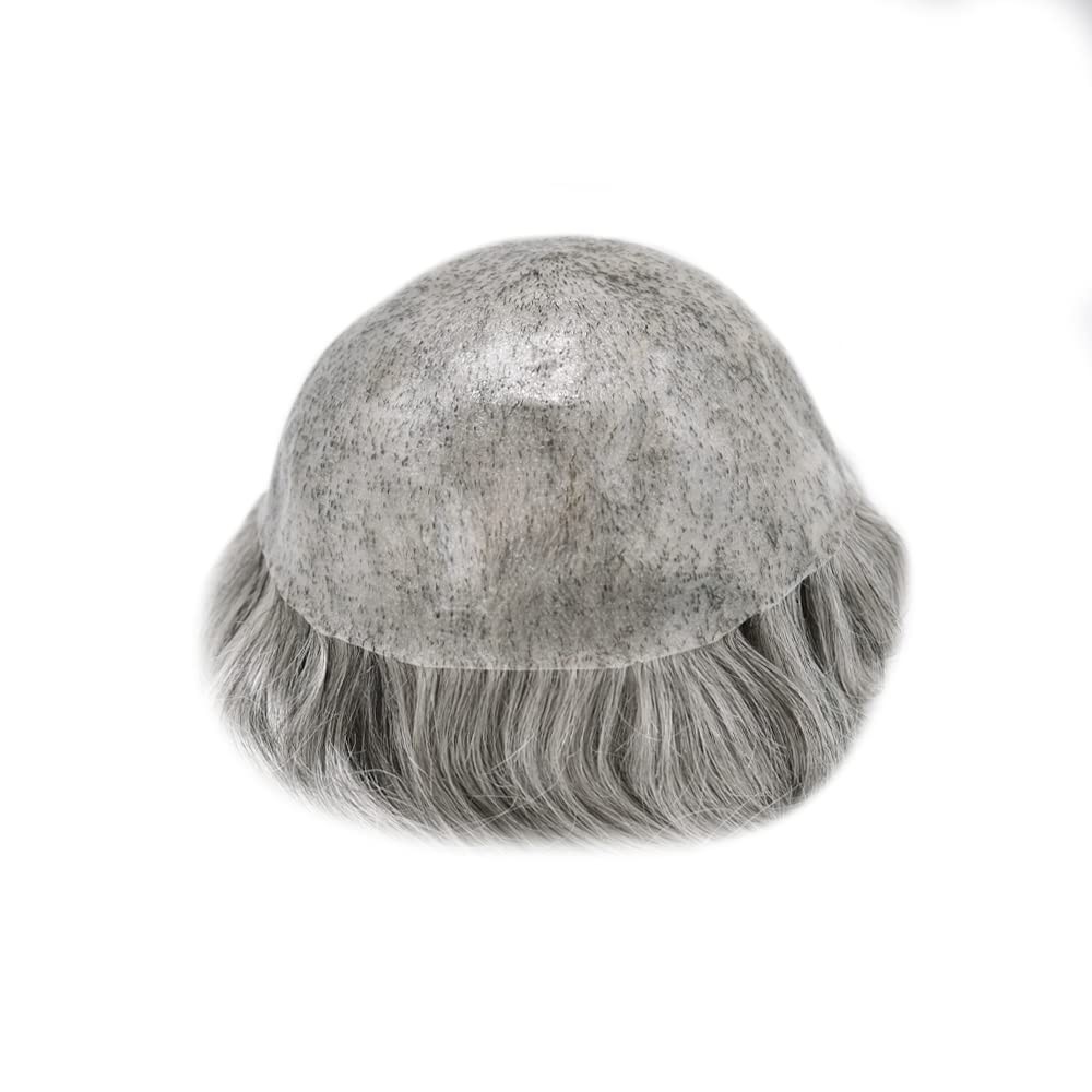 Toupee for Men Hair Replcement System Mens Toupee Full Poly Thin Skin Human Hair