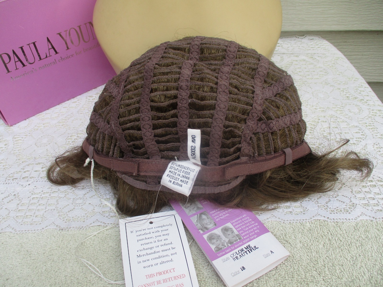 Paula Young COLOR ME BEAUTIFUL Size AVERAGE #18 LIGHT ASH BROWN Damaged Box