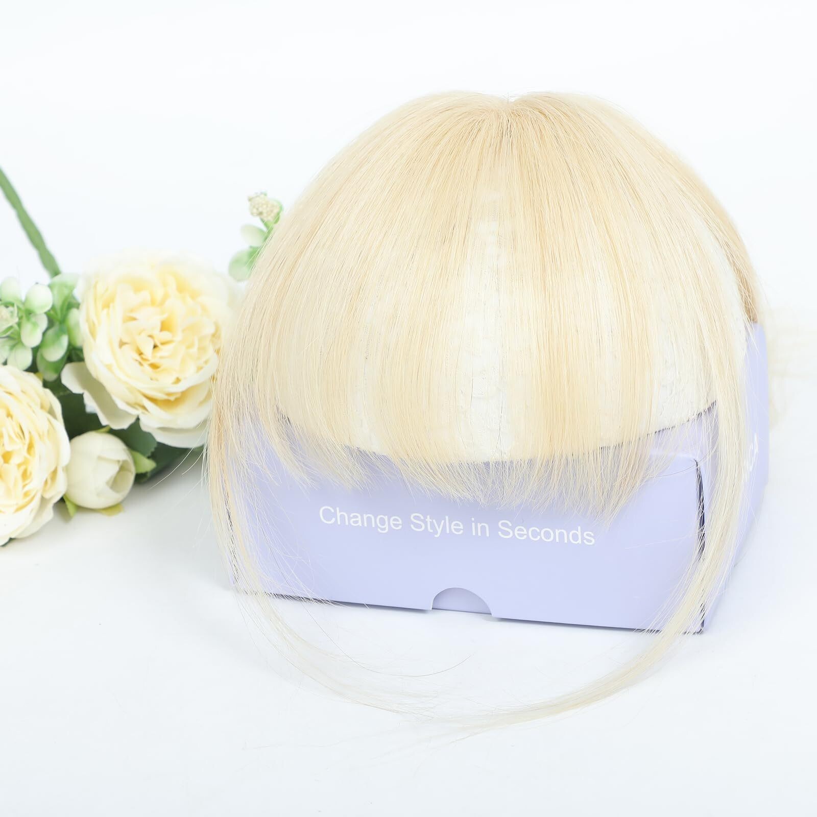 Short Thin Hair Toppers for Women Real Remy Human Hair Wiglets Toupee with Bangs