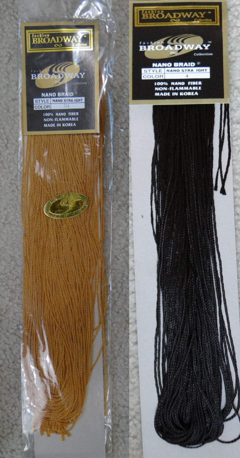 BROADWAY COLLECTION NANO straight BRAID #144 yellow/#4brown long Hair Extensions