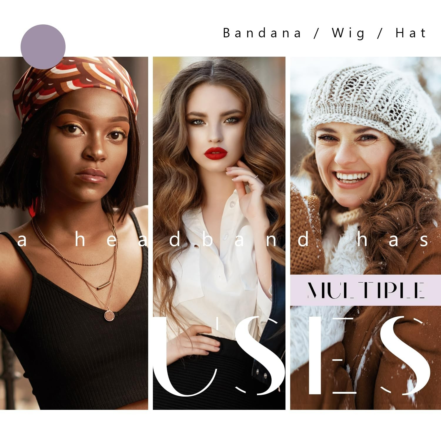 Wig Grip Band, Headband for Keeping Wigs in Place, Black, 2 Pieces