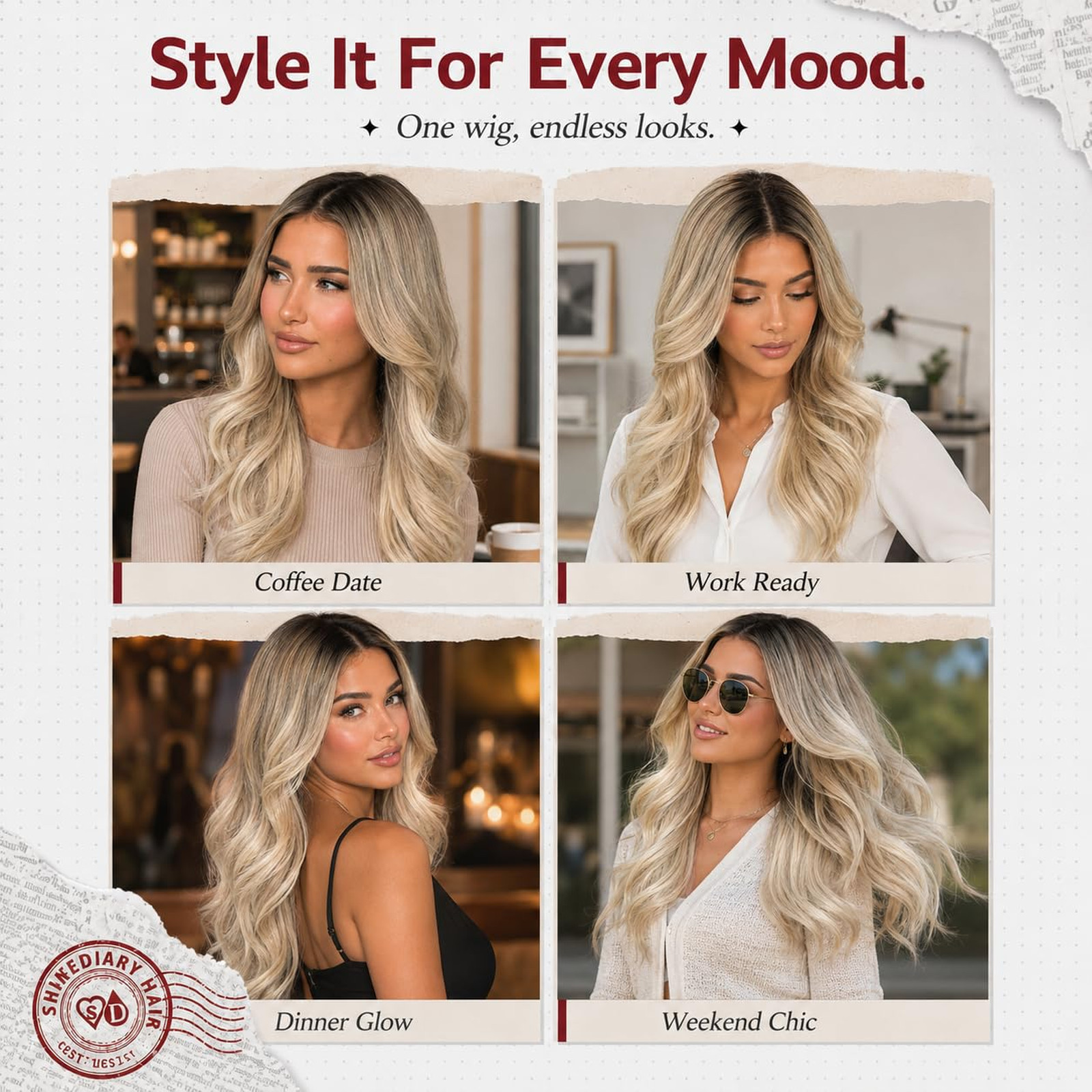 24 Inch Ombre Blonde Synthetic Lace Front Wig Ash Blonde 4×6 HD Pre Plucked