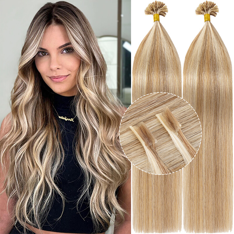 Fusion Keratin Glue Nail U Tip 100% Remy Human Hair Extensions 200Strands Thick